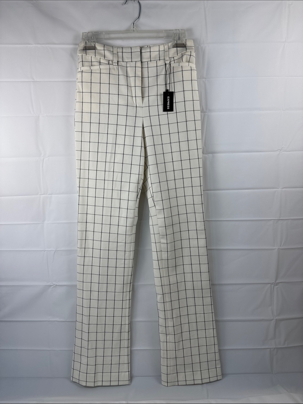 Express Columnist High Rise Barely Boot Windowpane Pants NWT Size 0R